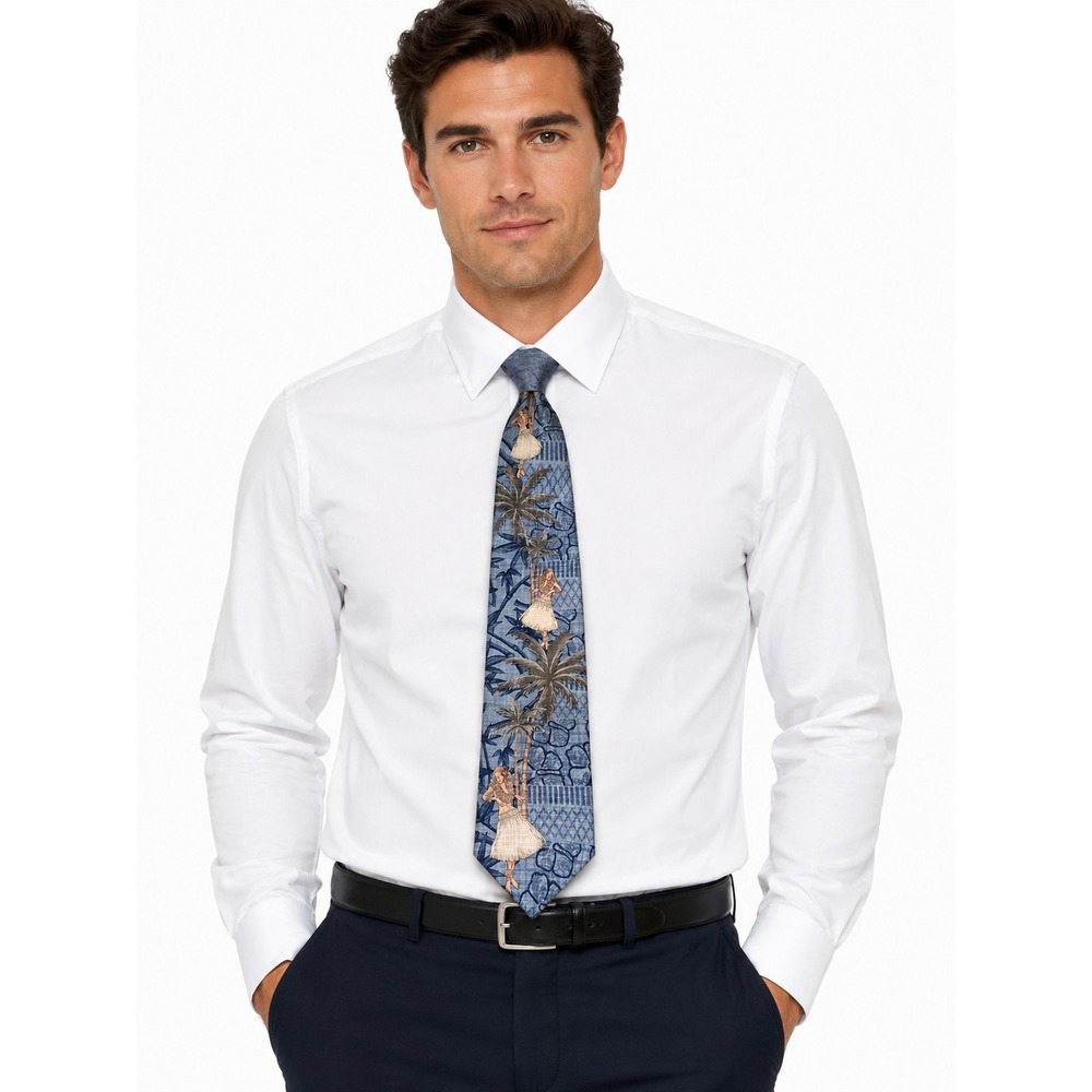 Tropicals By Tango Necktie Hawaiian Hula Silk Tie